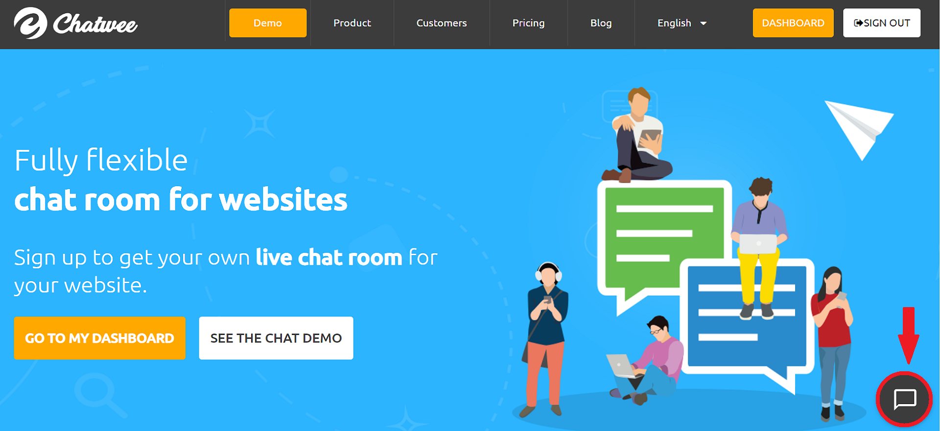 Chatwee live chat login options